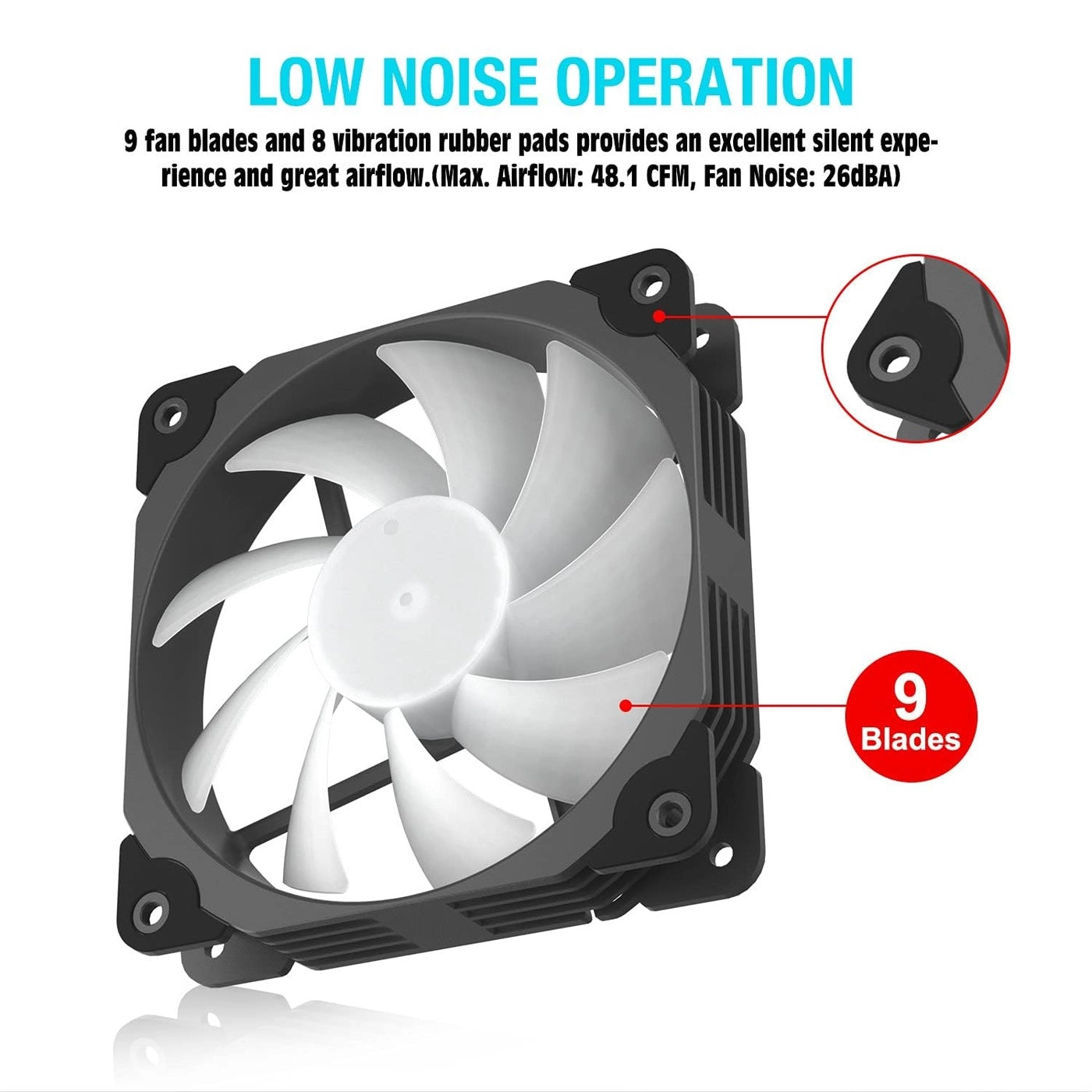 Computer Case Fan - 3-Pack 120mm