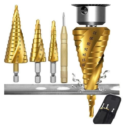 Spiral Grooved Drill Bits - Stainless Steel 3PCS 3-12 4-12 4-20