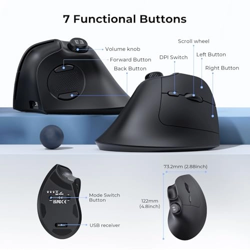 Ergonomic Vertical Mouse - Bluetooth, USB