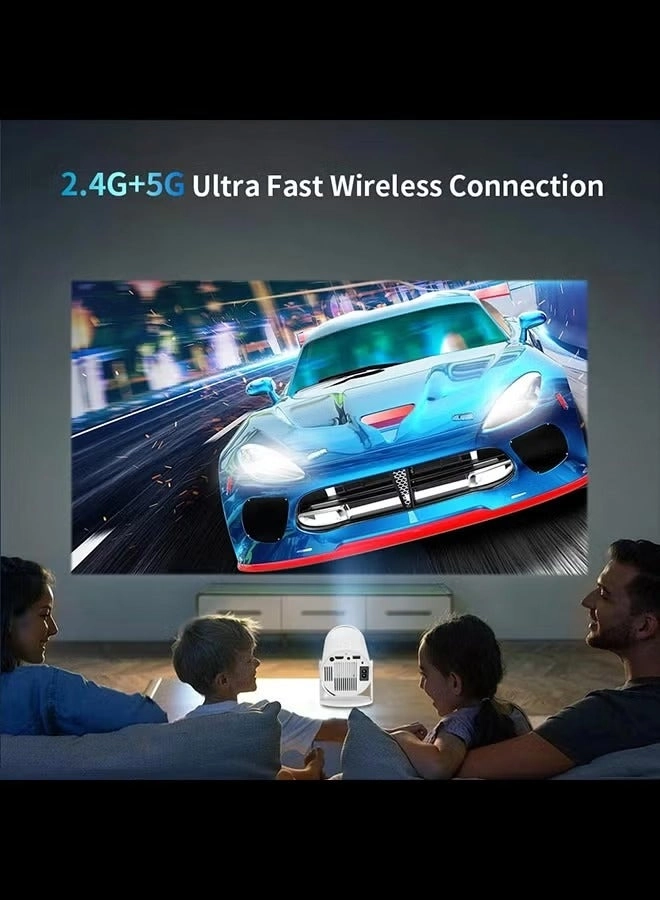 Smart Mini Projector - 5G WiFi 4K Support 360° Premium Sound
