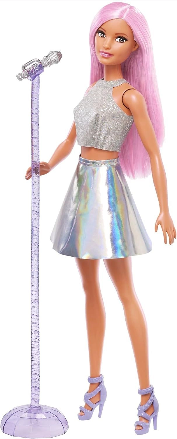 Barbie Pop Star Doll - 32.5 cm Microphone Stand and Microphone Ages 3+