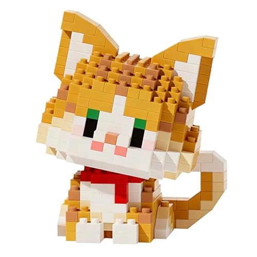 Micro Animal Building Bricks - Orange Cat 1 pcs