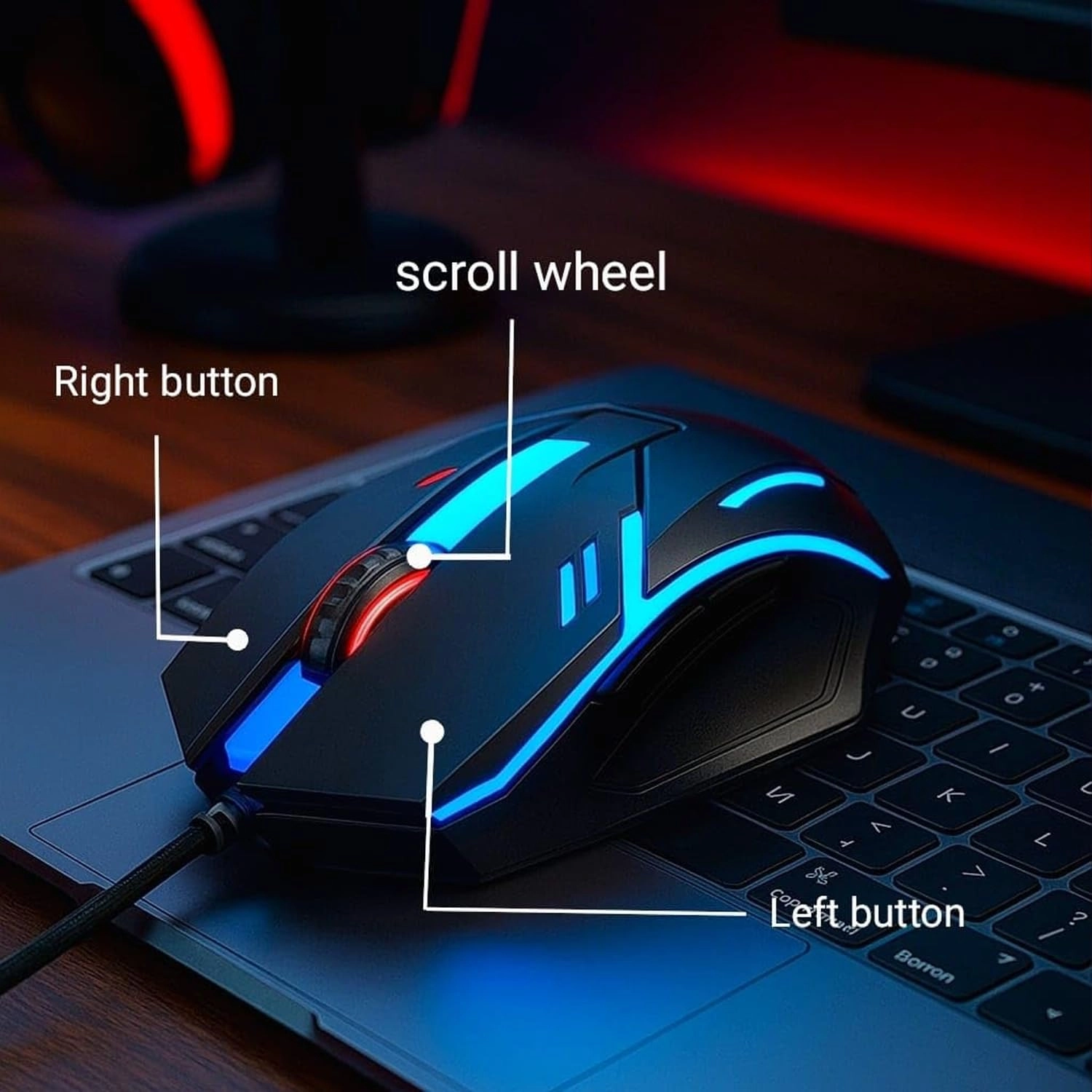Gaming Keyboard and Mouse Combo - QWERTY Wired