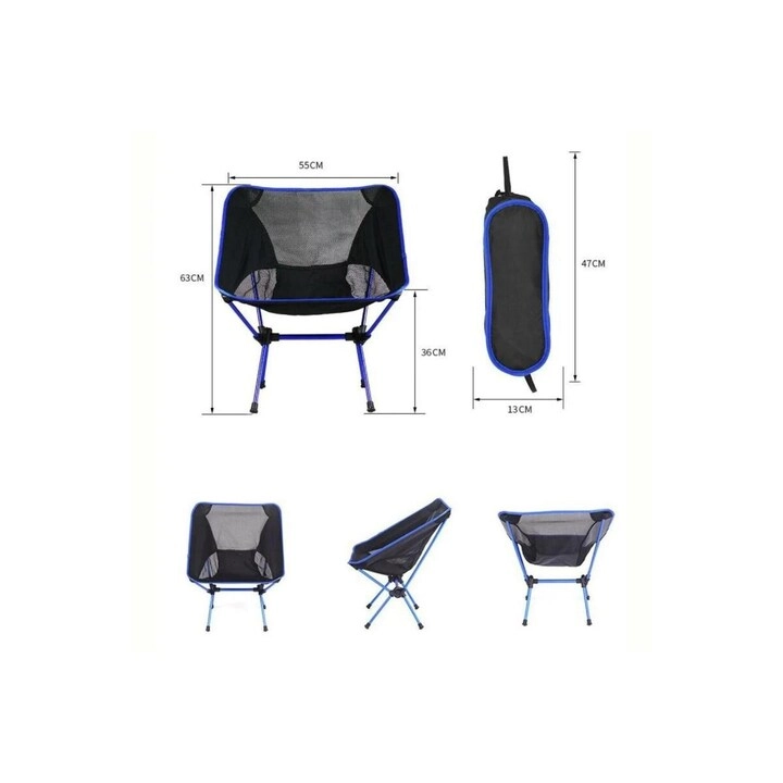 Folding Camping Chair - Black Lightweight
