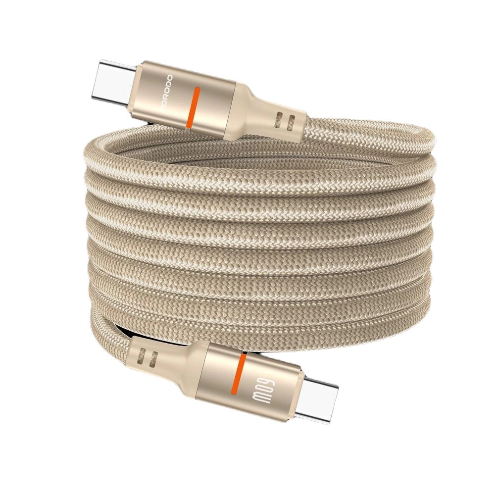 Porodo Type-C to Type-C Magnetic Braided Cable 60W USB-C to USB-C 1.2m