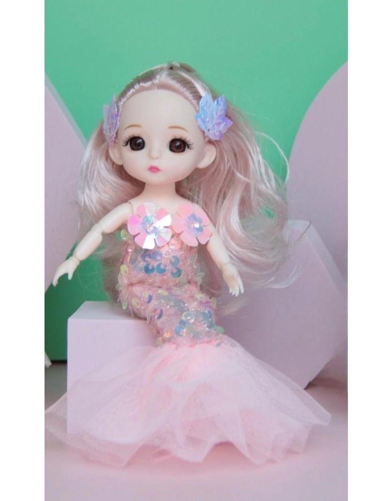 Generic Mermaid Doll - 16cm Soft Plastic Princess Ages 4-6
