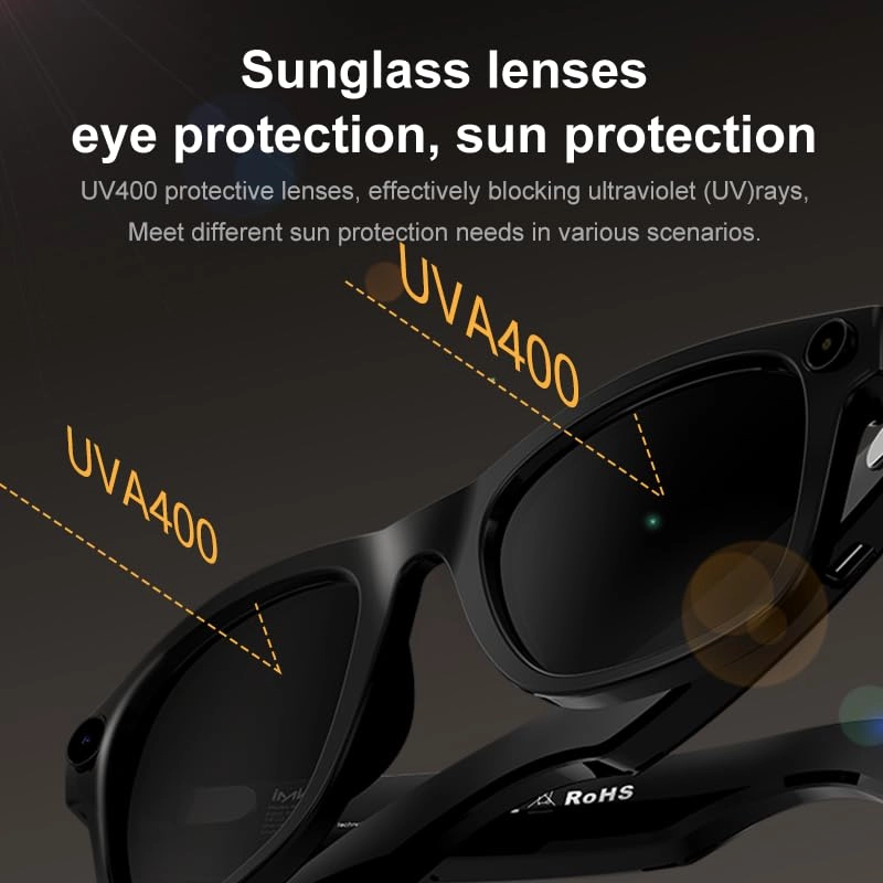 Smart Glasses Pro - Black 410mAh Bluetooth
