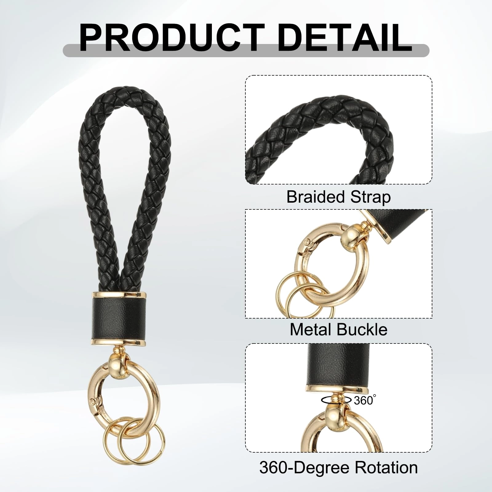 Braided Leather Keychain - Animal