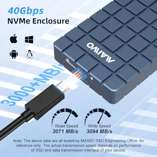 40Gbps NVMe Enclosure - USB4 M.2 NVMe M-Key B+M-Key 2280