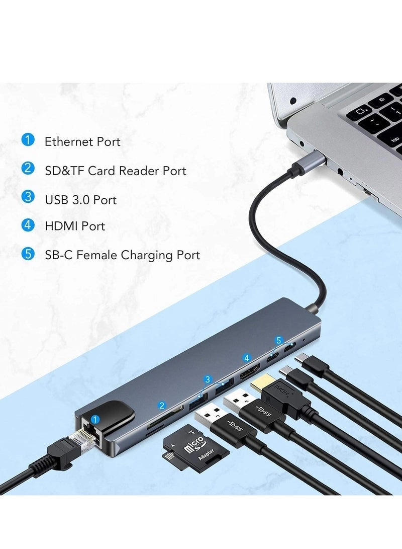 USB C Type-c Hub - 14in1 100W PD Dual 4K HDR