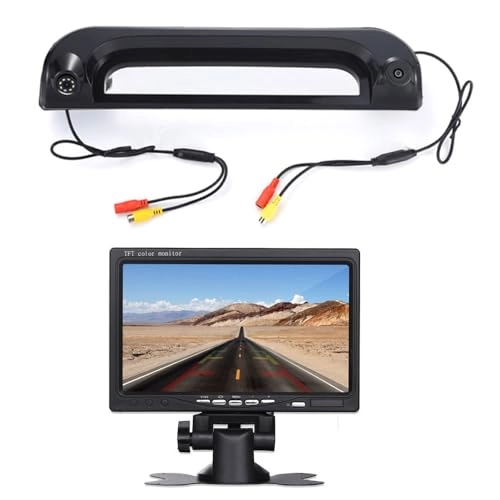 Rear View Mirror Monitor - 4.3 Inch Wired + Brake Light Camera - 1280 x 720 Night vision