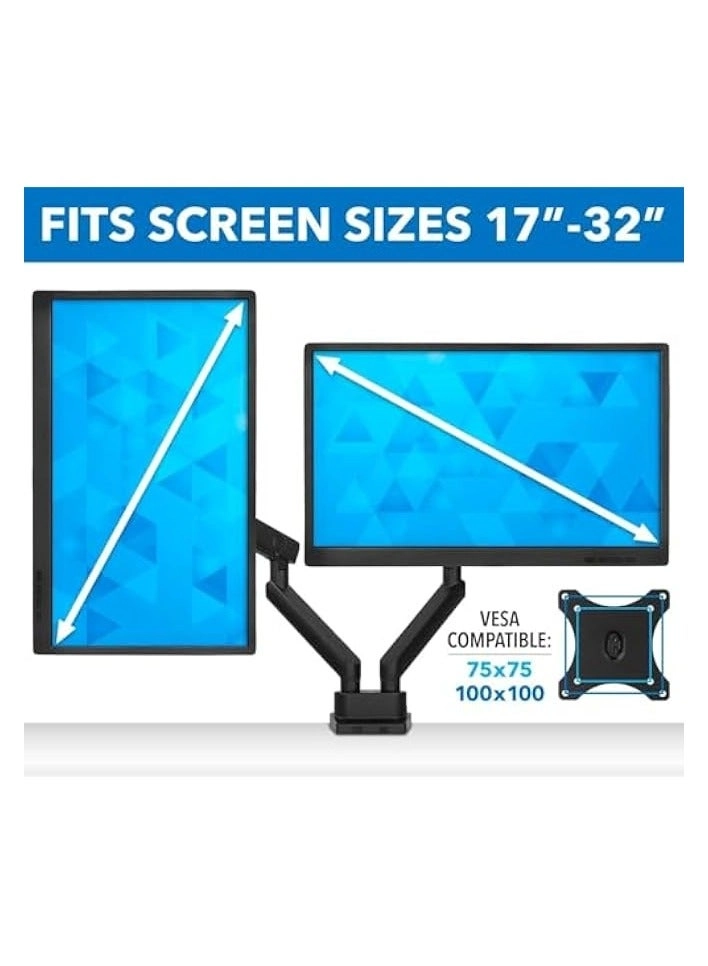 Dual Monitor Mount - 2 Monitors 32 inches 75mm or 100mm