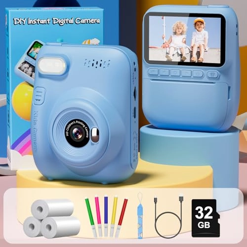 Instant Print Camera - 3.0" 1080P 32GB Pink