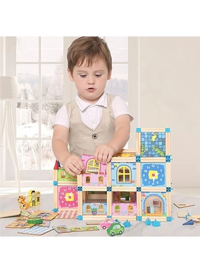 Wooden Construction Bricks - 268pcs
