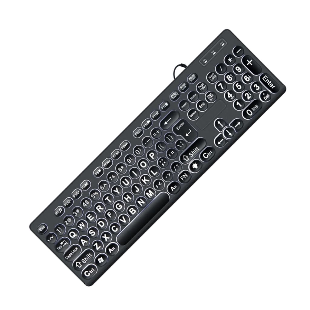 Whoasyst Large Print Computer Keyboard - Full 104 Wired