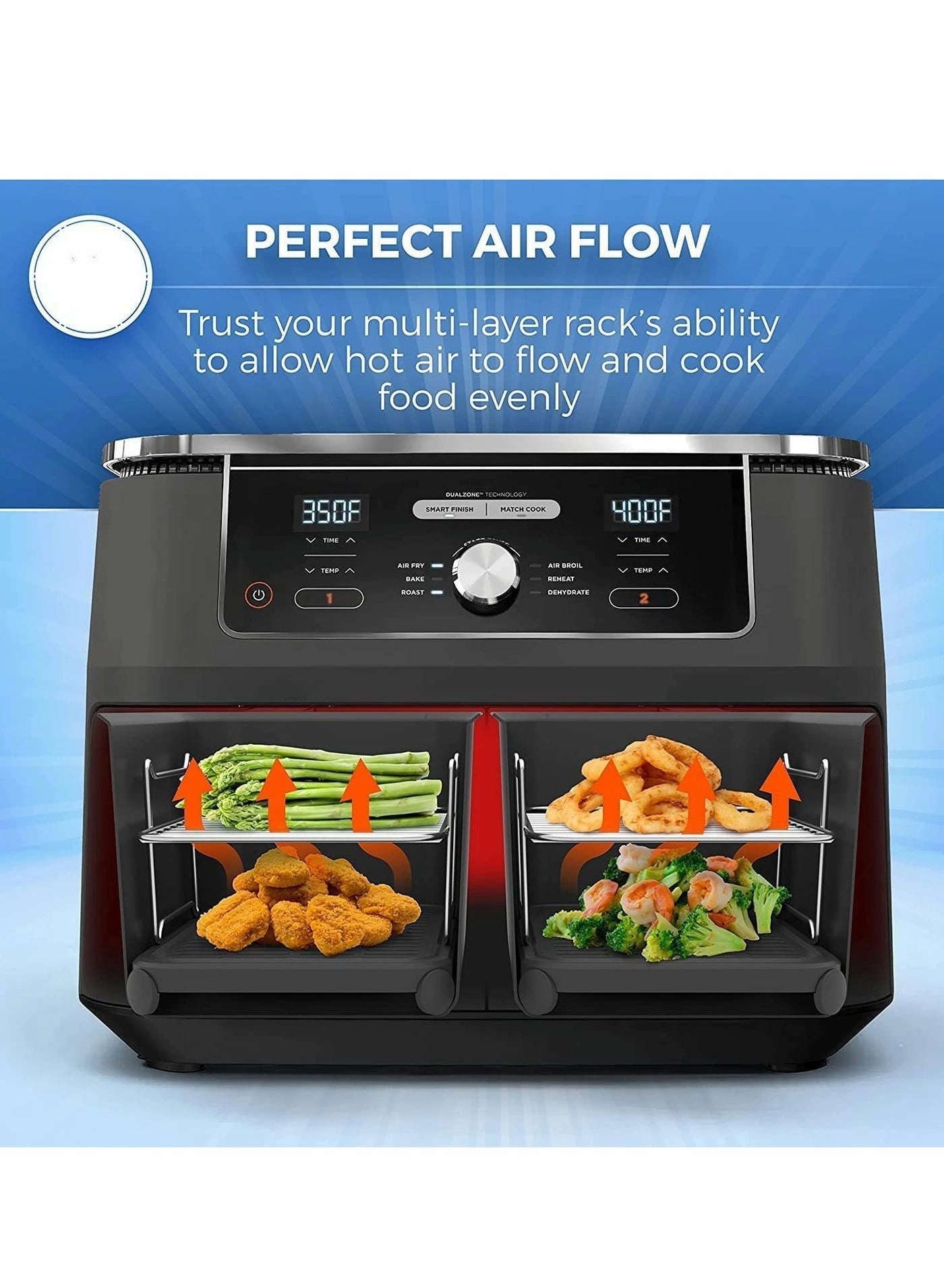 Double Basket Air Fryer Rack - Food Grade 304 Stainless Steel 1 piece(s)