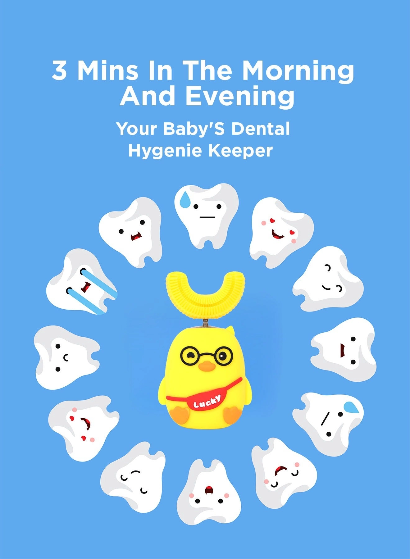 Super Clean U Junior - Yellow Rechargeable 2 Brushing Modes