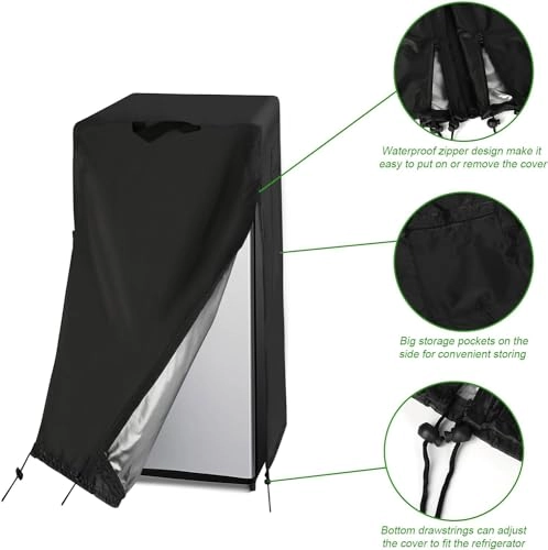 Refrigerator Cover - 33"W x 33"D x 67"H Black