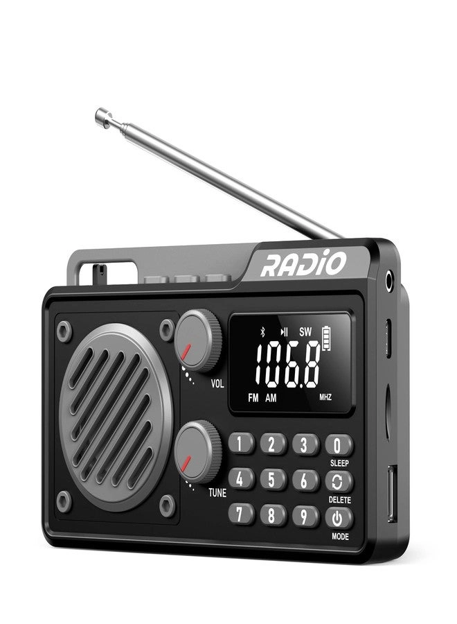 kamapulo Portable Radio - AM FM 1500mAh Bluetooth 5.4