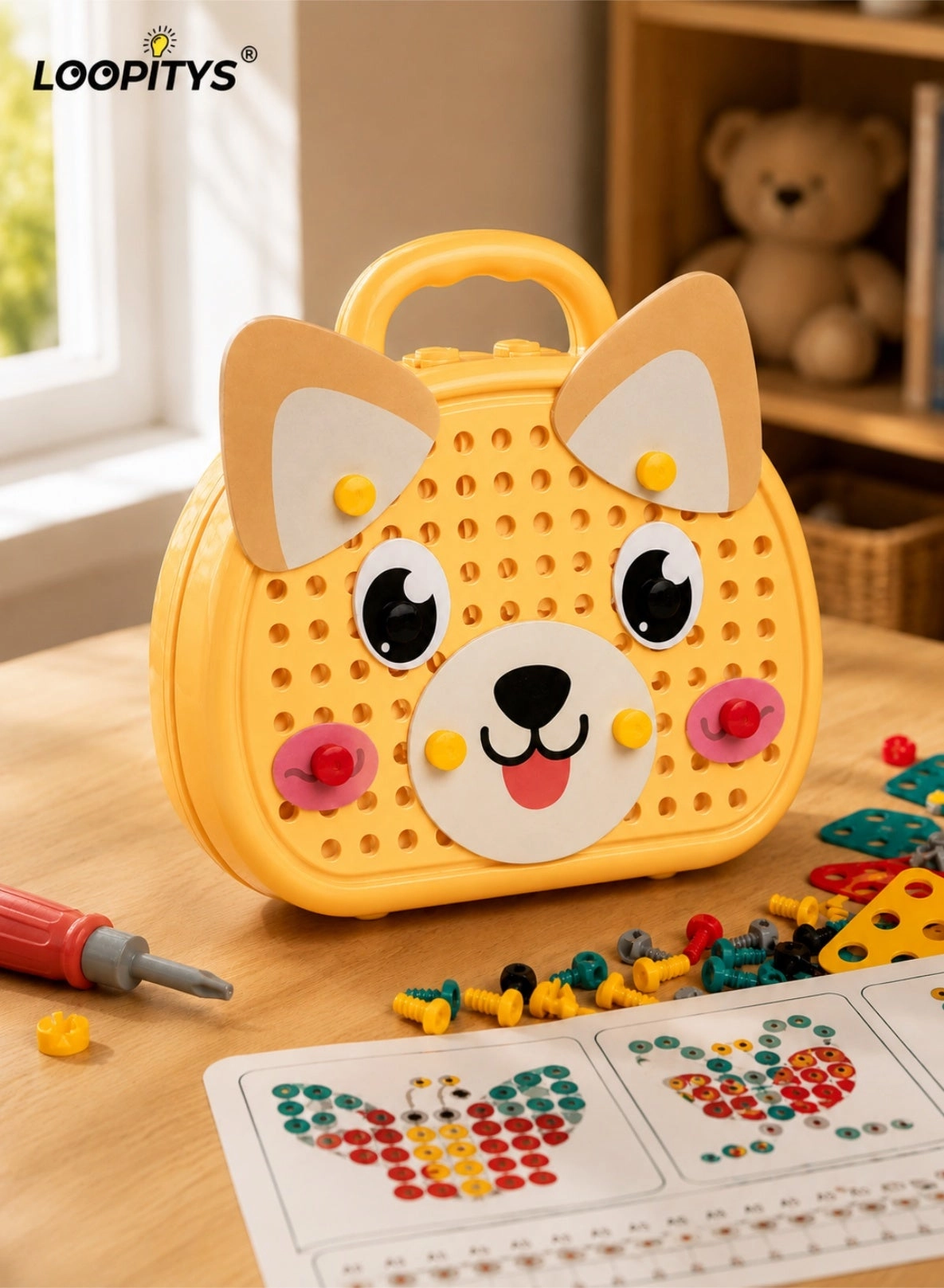 LOOPITYS Dog Shaped Tool Box Toy - Animals