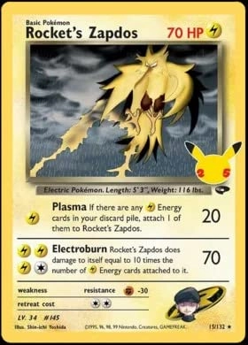Pokémon Rocket's Zapdos 15/132 - Celebrations Classic Collection