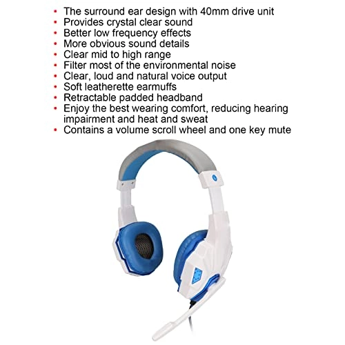 Computer Headset - 40mm Drive Unit Adjustable Volume Mic Mute