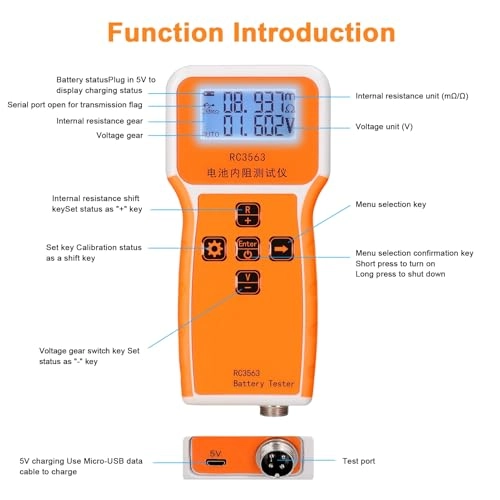 Portable Handheld Battery Voltage Tester - 5 times/second 1000mAh