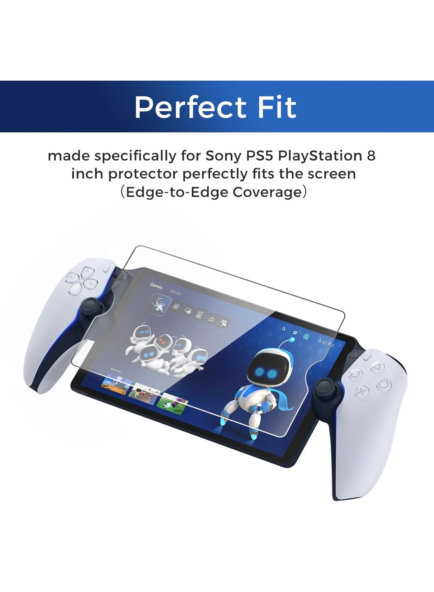 Tempered Glass Screen Protector - Ultra HD Anti-Fingerprint Compatible with PS5 Portal Pack