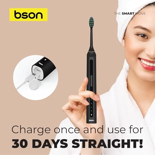 Super Sonic Toothbrush - 9X Whitening 30-Day Battery 40,000 SPM