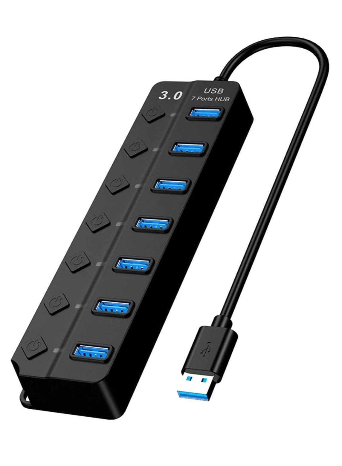 Loquat 7-Port USB 3.0 Hub - Individual Power Switches 5Gbps