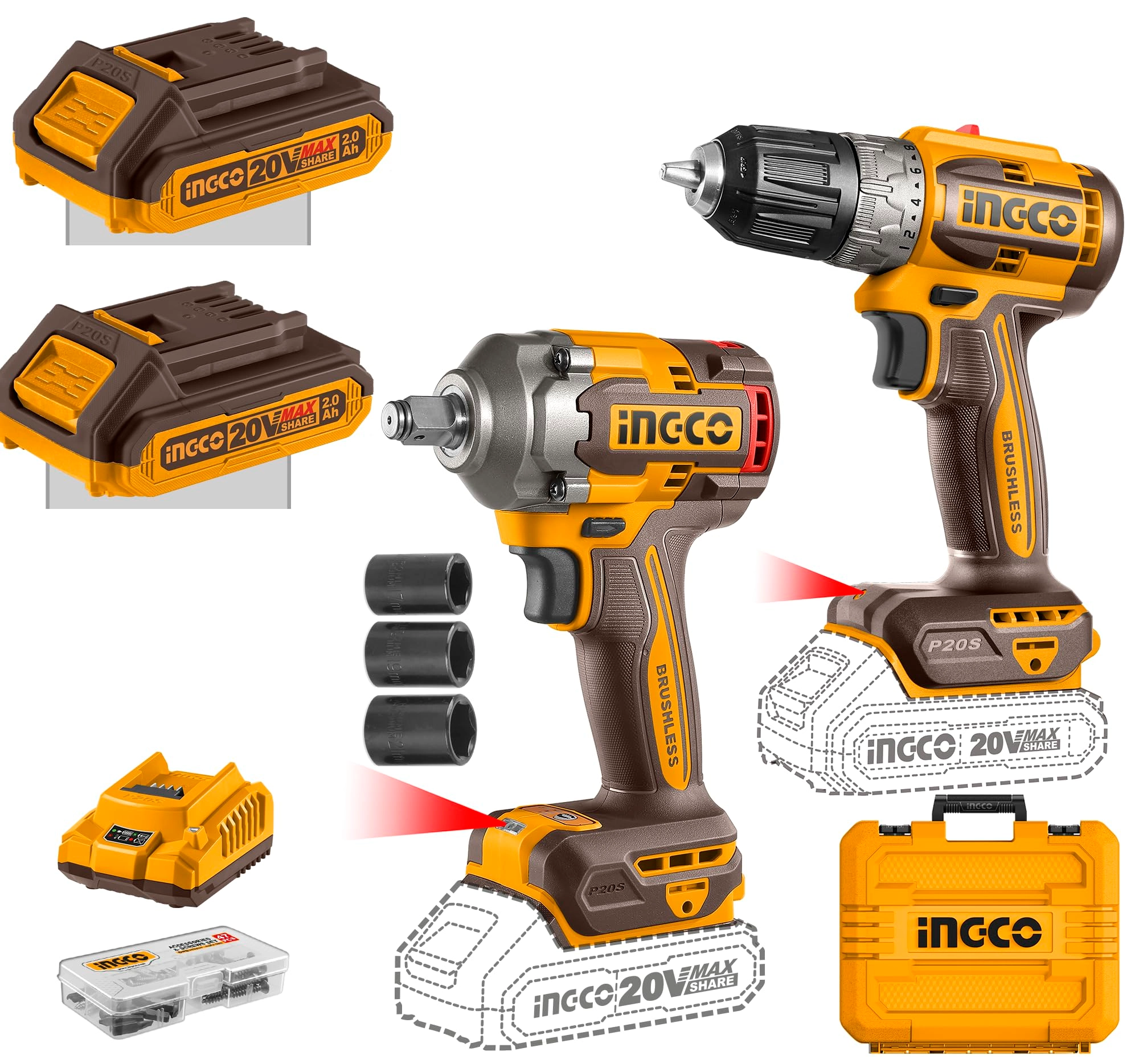 Impact Drill + Impact Driver - 2.0Ah 20V