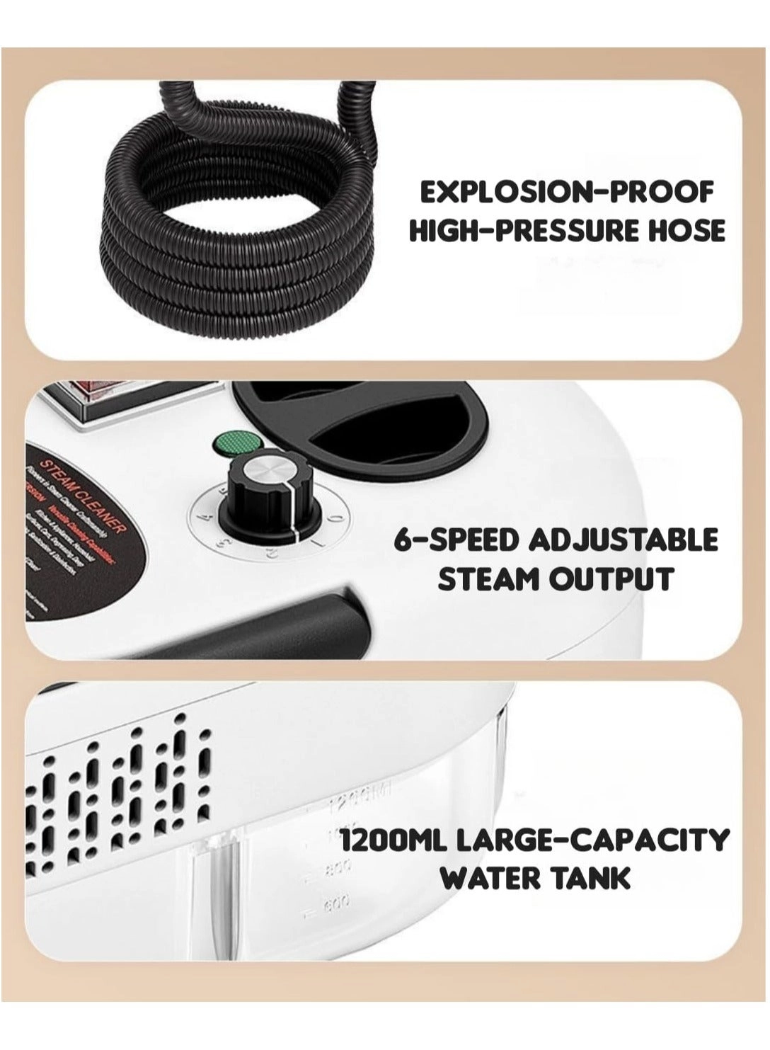 Portable Steam Cleaner - 1200ml