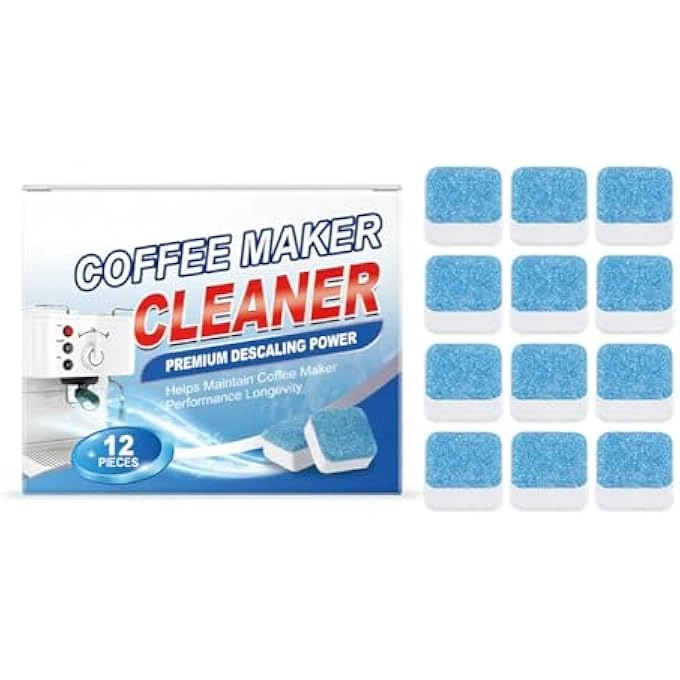 Coffee Machine Cleaner Descaler Tablets - 12Pcs Compatible With NespreSso KeuRig NinJa DelonGhi MieLe
