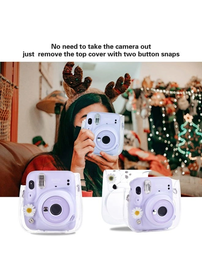 Instant Mini 11 Camera Case - Compatible with Fujifilm Instax Mini 12/11/9/8/8+/40 Clear PVC