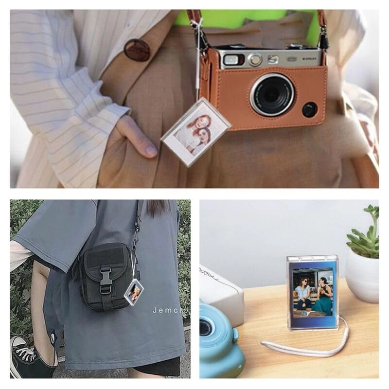 Mini Photo Holder Storage Case - 3 inch Wrist Lanyard Set