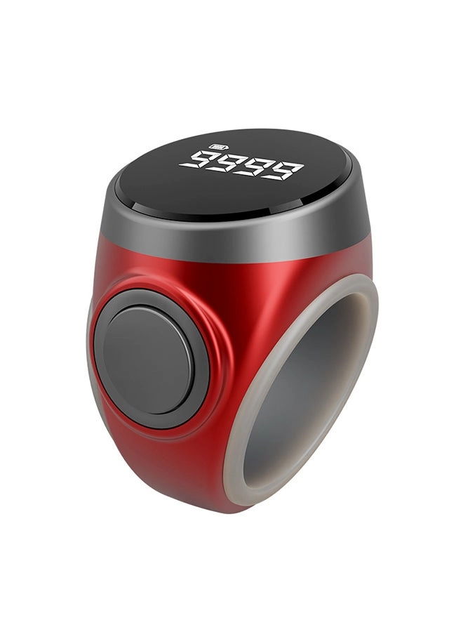 TEXSENDA Rosary Ring - OLED Display Prayer Time Reminder Burgundy