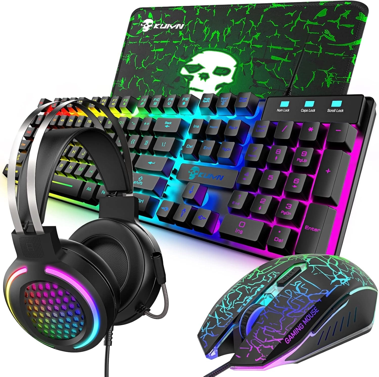 Lovid Gaming Keyboard + Mouse + Mouse Pad + Headset - Wired