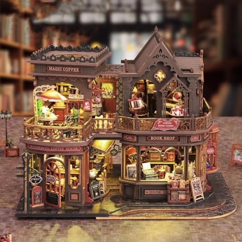 3D Wooden Puzzle Bookshelf Insert - Library of Books 1:24