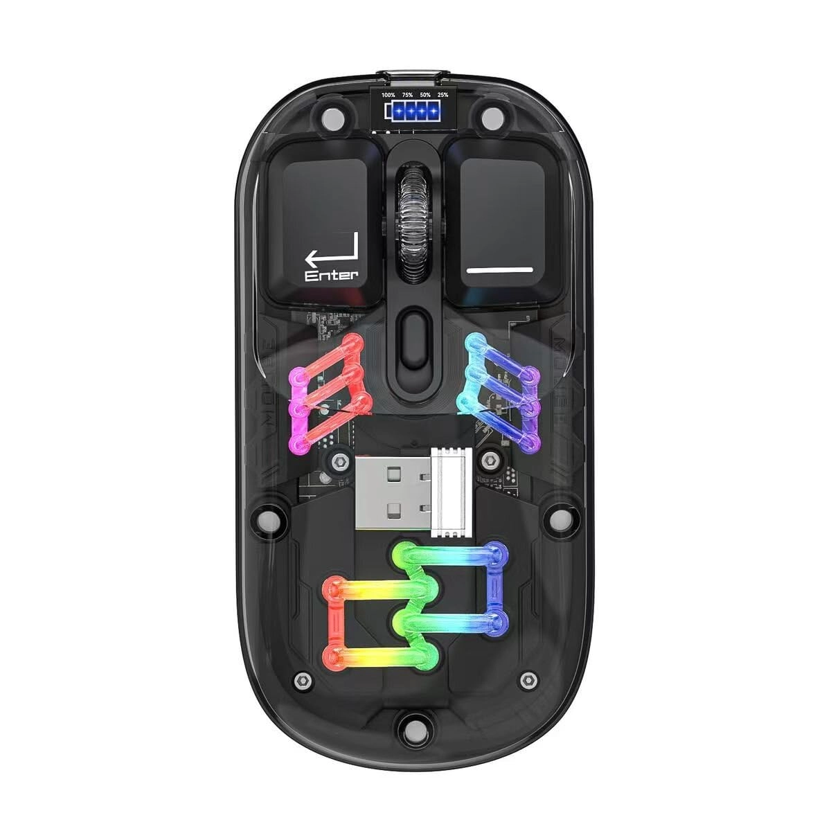 DANCESOUL DM108 Transparent Tri-mode Mouse - USB