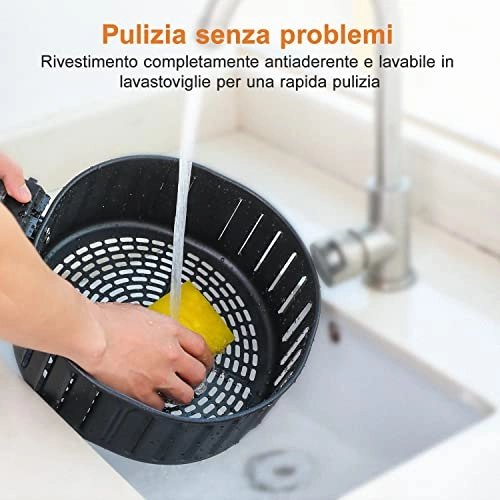 Air Fryer Replacement Basket - 5.5L Non-stick Dishwasher Safe