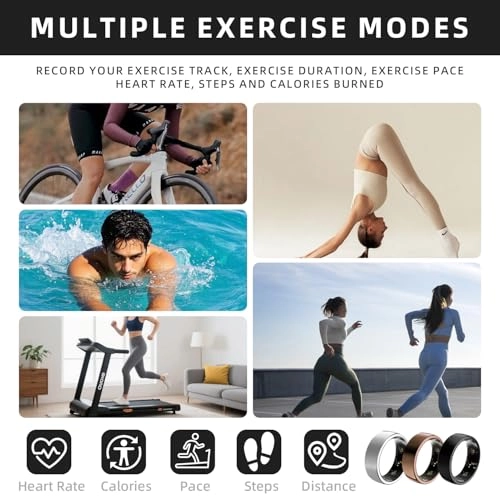 Smart Fitness Ring - Titanium 40+ Days Battery Life Rose Gold