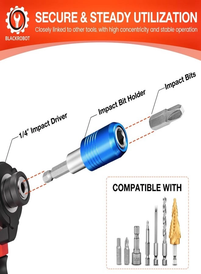 Magnetic Quick Change Impact Bit Holder - 8-Piece 2.5-Inch 1/4" Hex