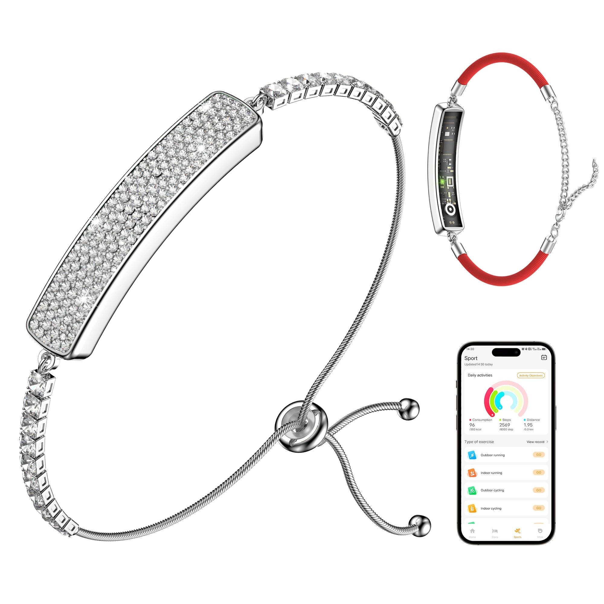 RIFESI Smart Bracelet - 24/7 Heart Rate 24H Sleep Pink