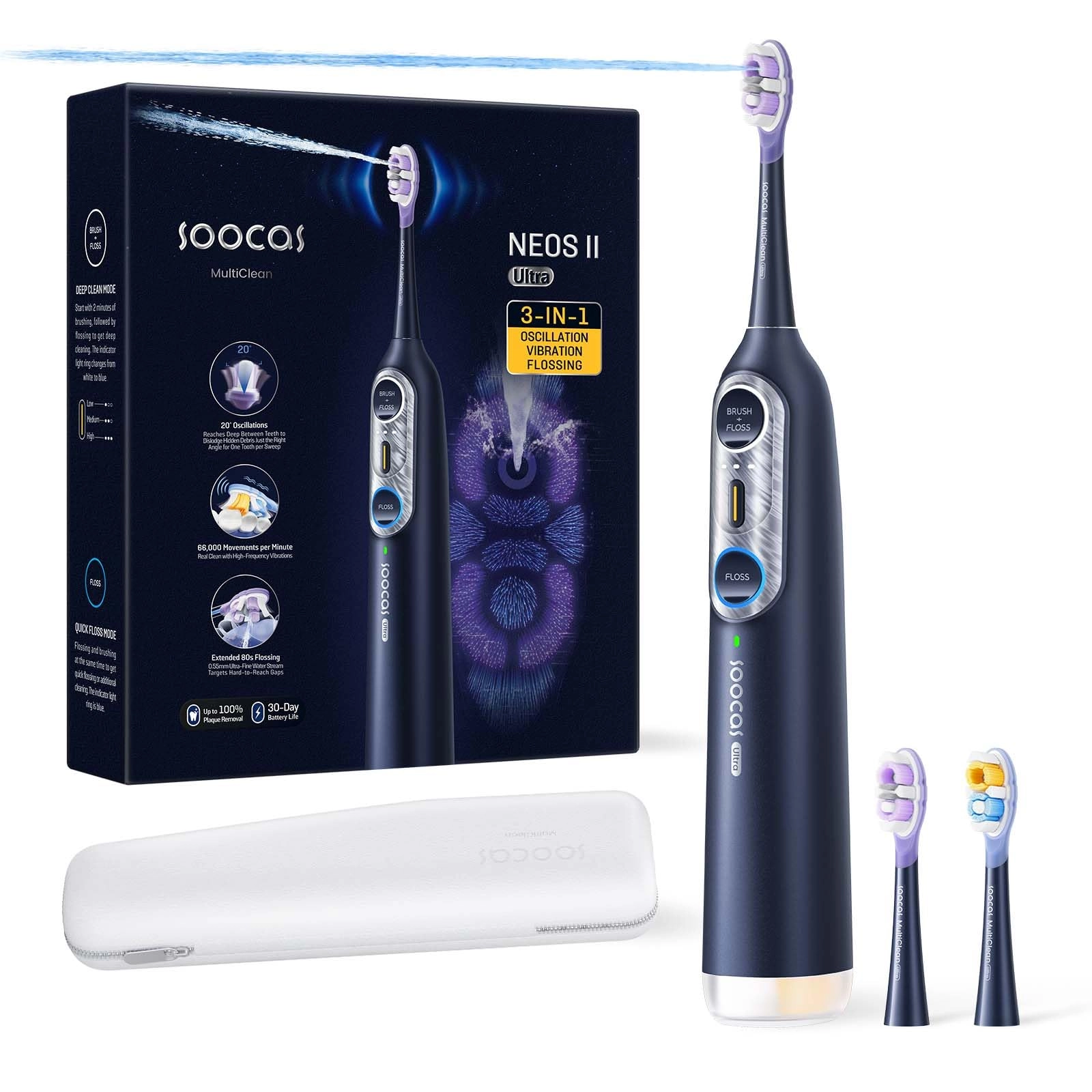 NEOS II - Electric Toothbrush Water Flosser Portable