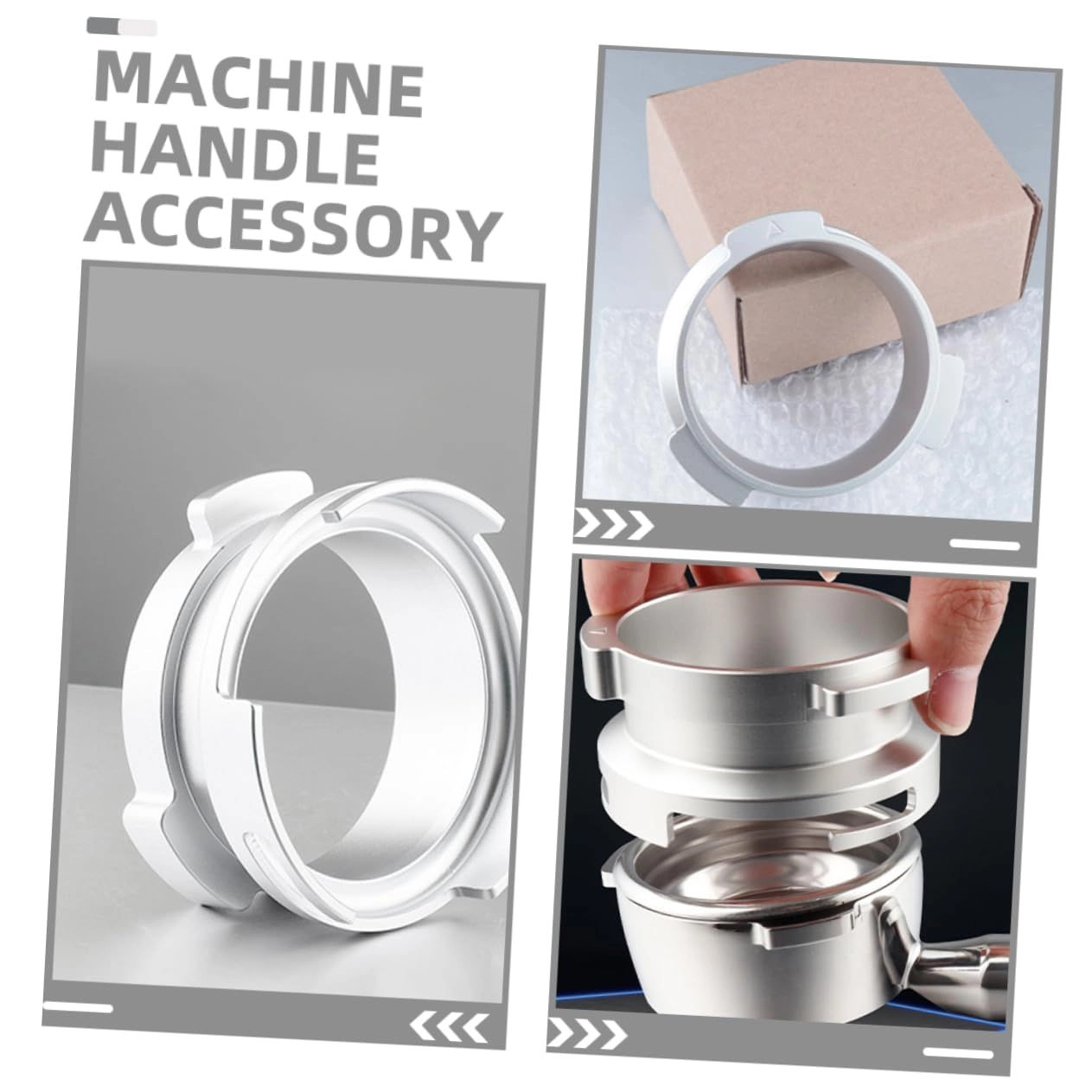 coffee dosing ring - 58mm Silver