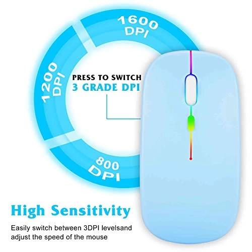 2.4GHz Rechargeable Wireless LED Mouse - Bluetooth