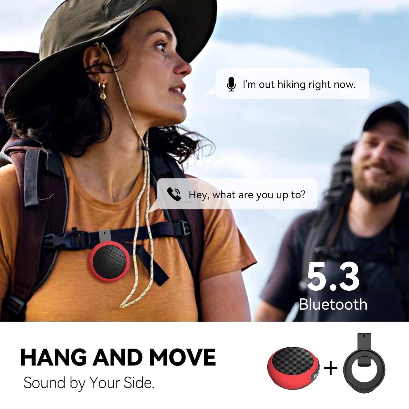 Wearable Bluetooth Speaker - TWS Dual Pairing Clip on