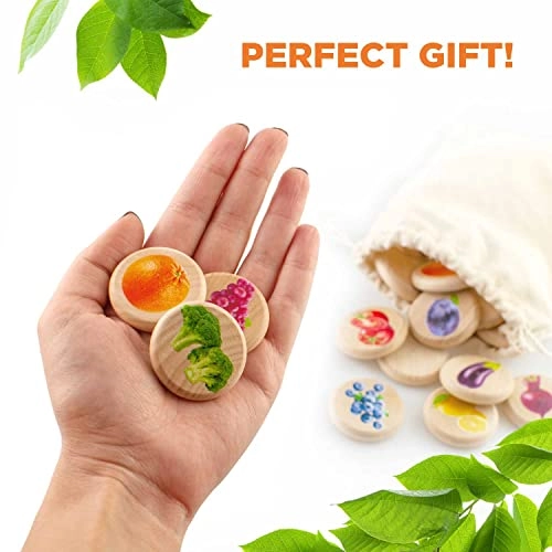 Fruits and Vegetables Matching Memory Game - 3 years and up 30 pieces