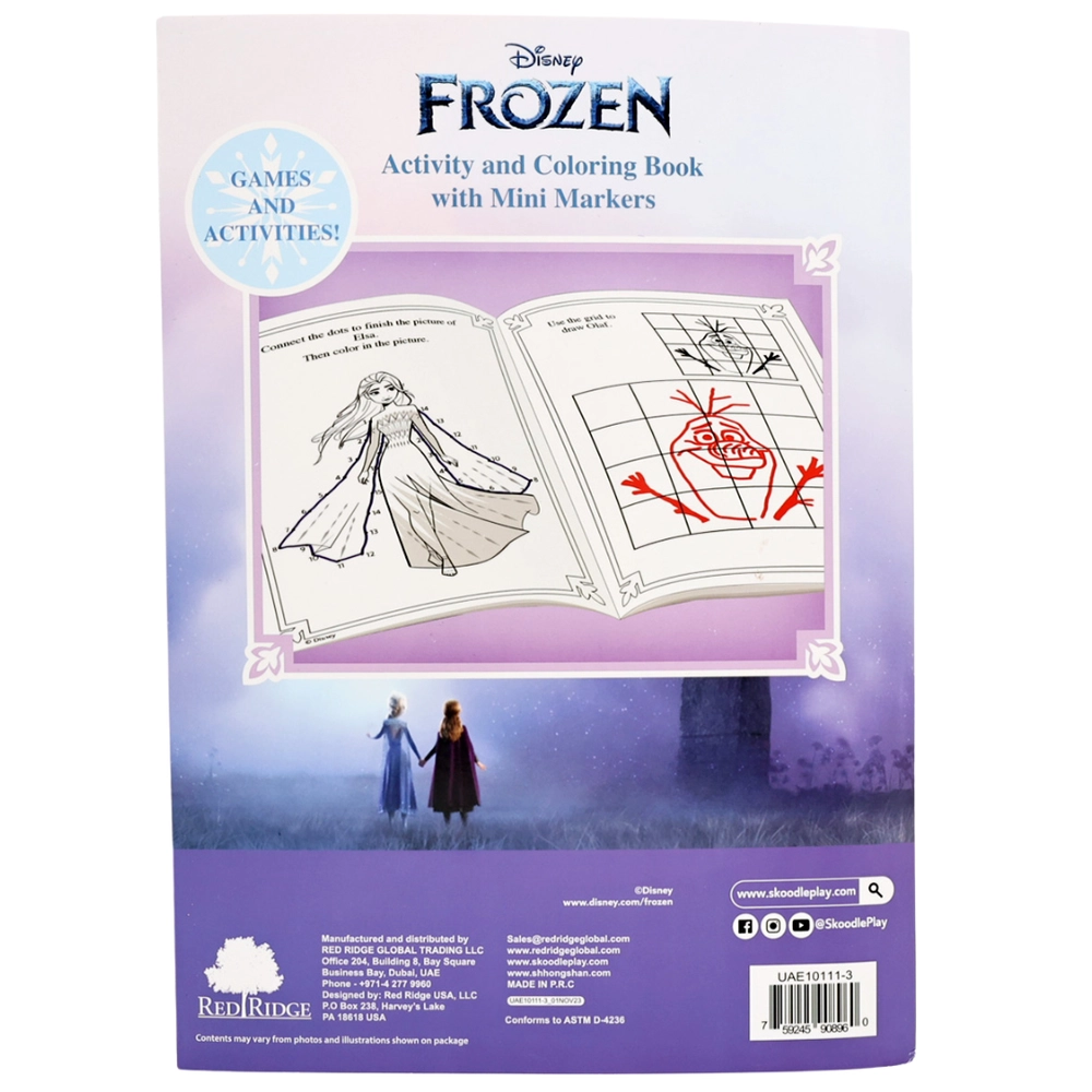 Frozen Activity Book - 32 Coloring Pages 4 Mini Markers
