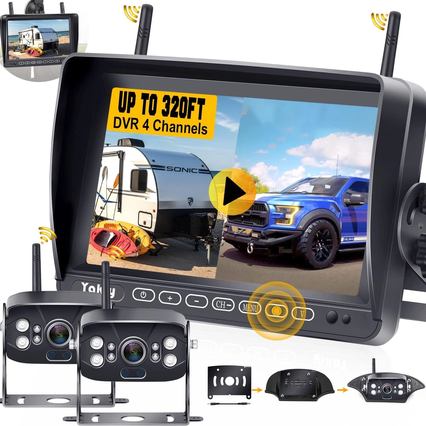 RV Backup Camera - Night Vision Wireless 1080P